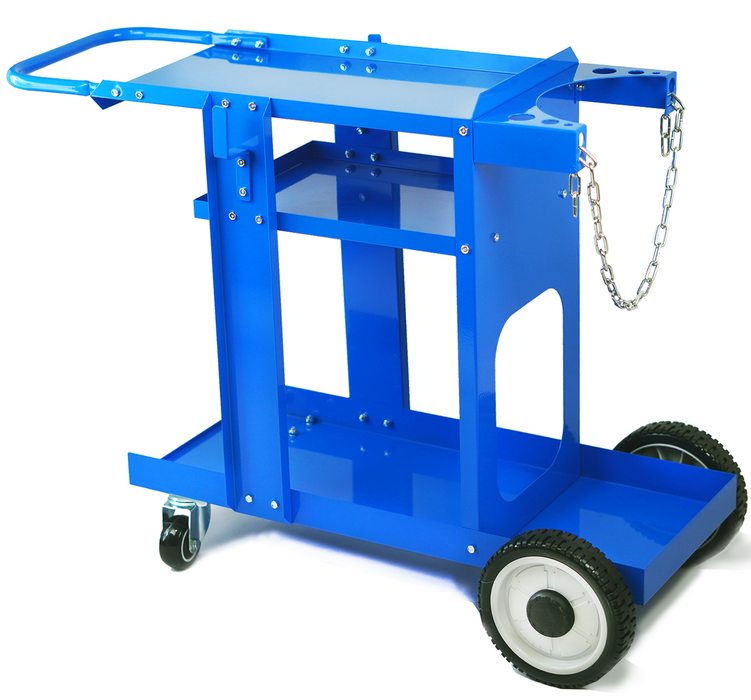 FOXNGEAR 350LBS Capacity Welding Cart for MIG/TIG Welder and Plasma Cutter-Blue-611B