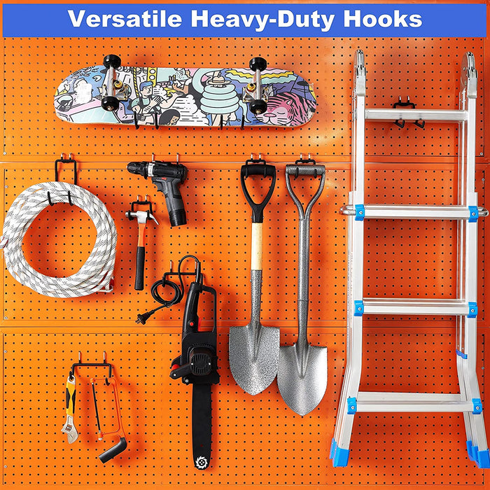 1/4inch Heavy Duty Pegboard Hooks Accessories Organizer for Garage Kitchen Workbench 10 pcs