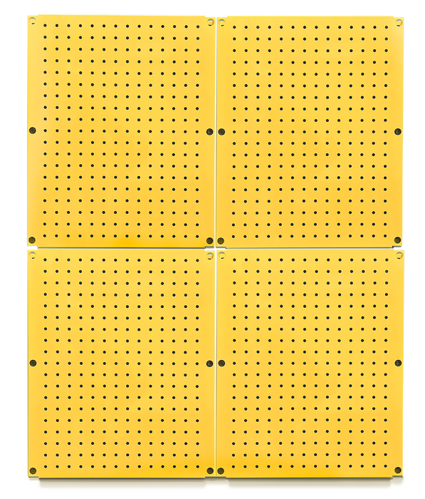 Foxngear Metal Pegboard Heavy Duty Wall Organizer for Home Garage Tool Storage-4pcs Yellow